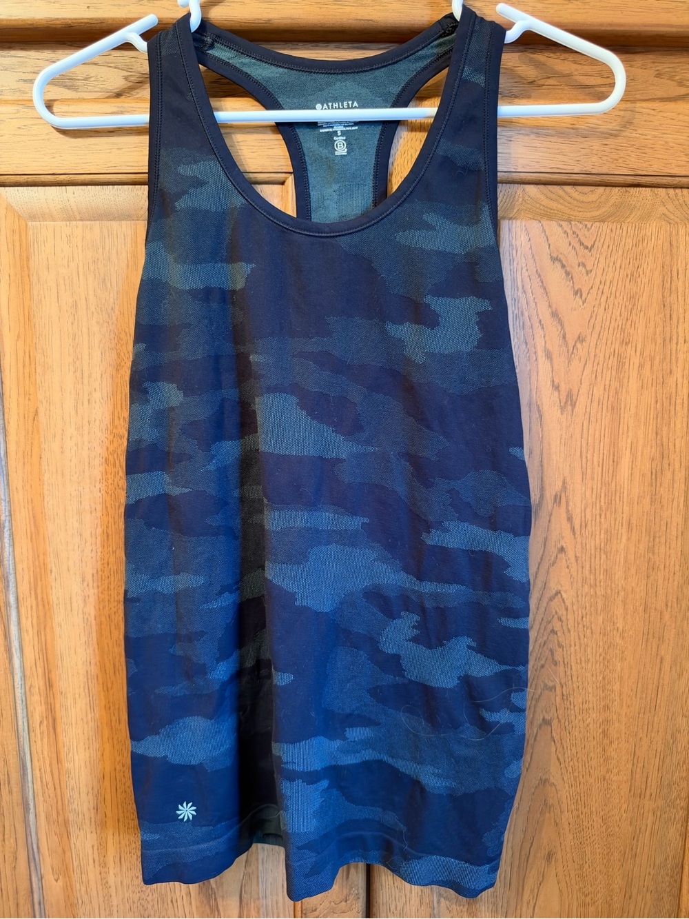 Athleta women’s Blue Camo Racerback One-Piece